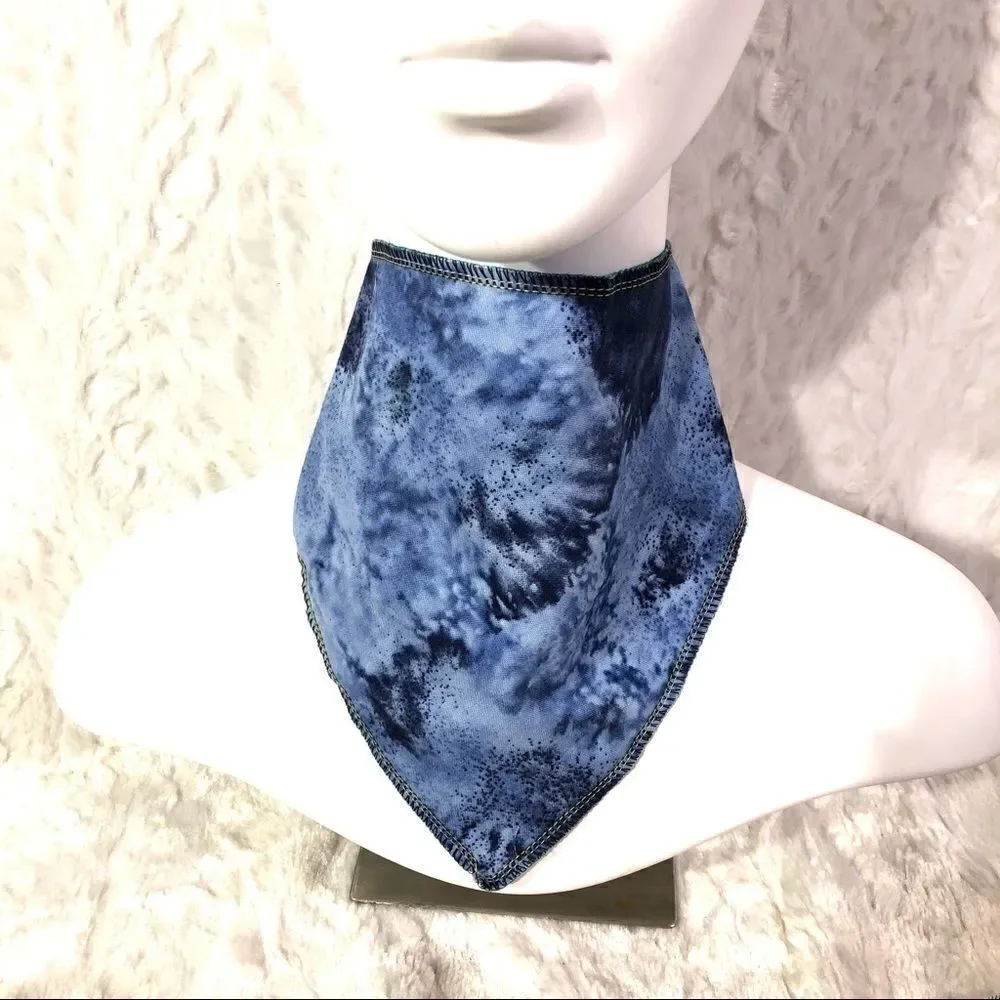 Pet bandana scarf dog tie & snap NEW blue tie dye